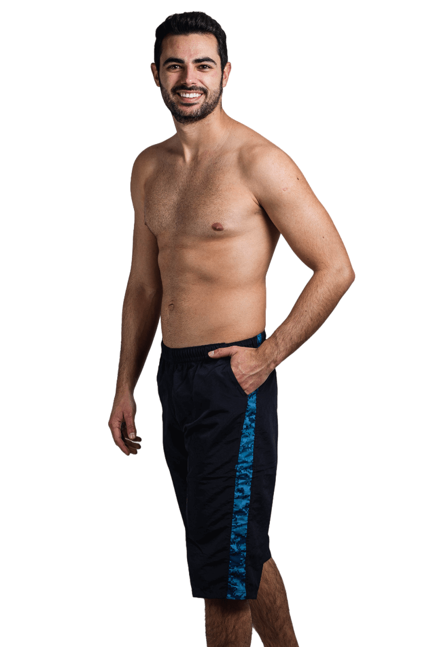 Pantaloneta Hombre Capri Combinado Lateral Nylon Poliester
